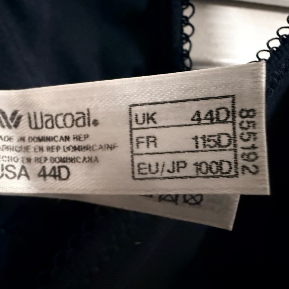 Wacoal Women's Bra in Midnight Black 44 D - Picture 2 of 7